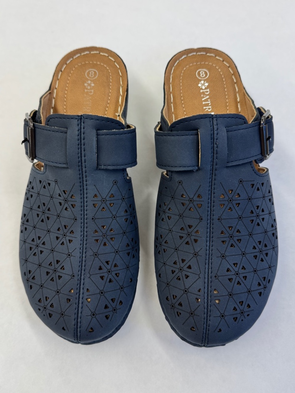 Patrizia by SpringStep Women’s Navy Slip-On Comfort Mules Clogs Size 8